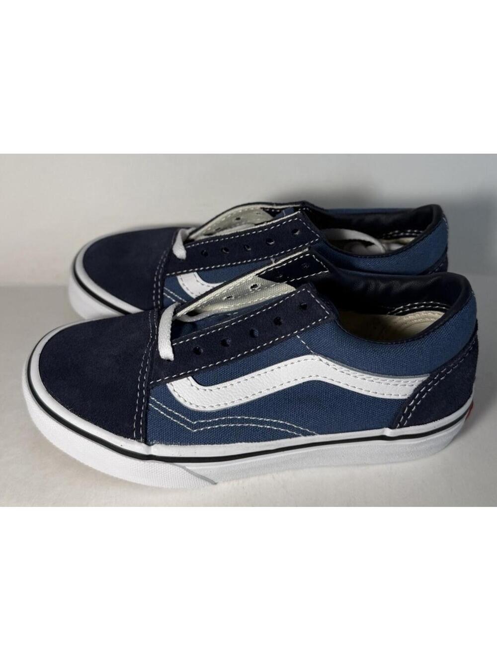 VANS Old Skool Kids Lace Up Shoes Navy/White Size 12 Youth